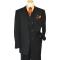 Extrema Black With Peach Pinstripes Super 140's Wool Vested Suit HA00208